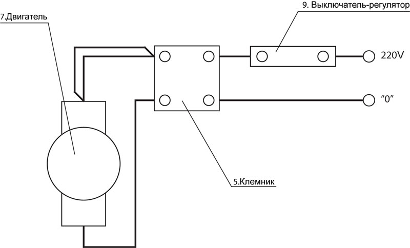Схема подключения потолочного вентилятора